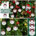 Soaoo 48 Pcs Christmas Bible Verses Ornaments Christmas Wooden Hanging Sign with Buffalo Plaid Bow and Ropes for Xmas Tree Religious Christian Gifts Church Supplies Home Decor (White)