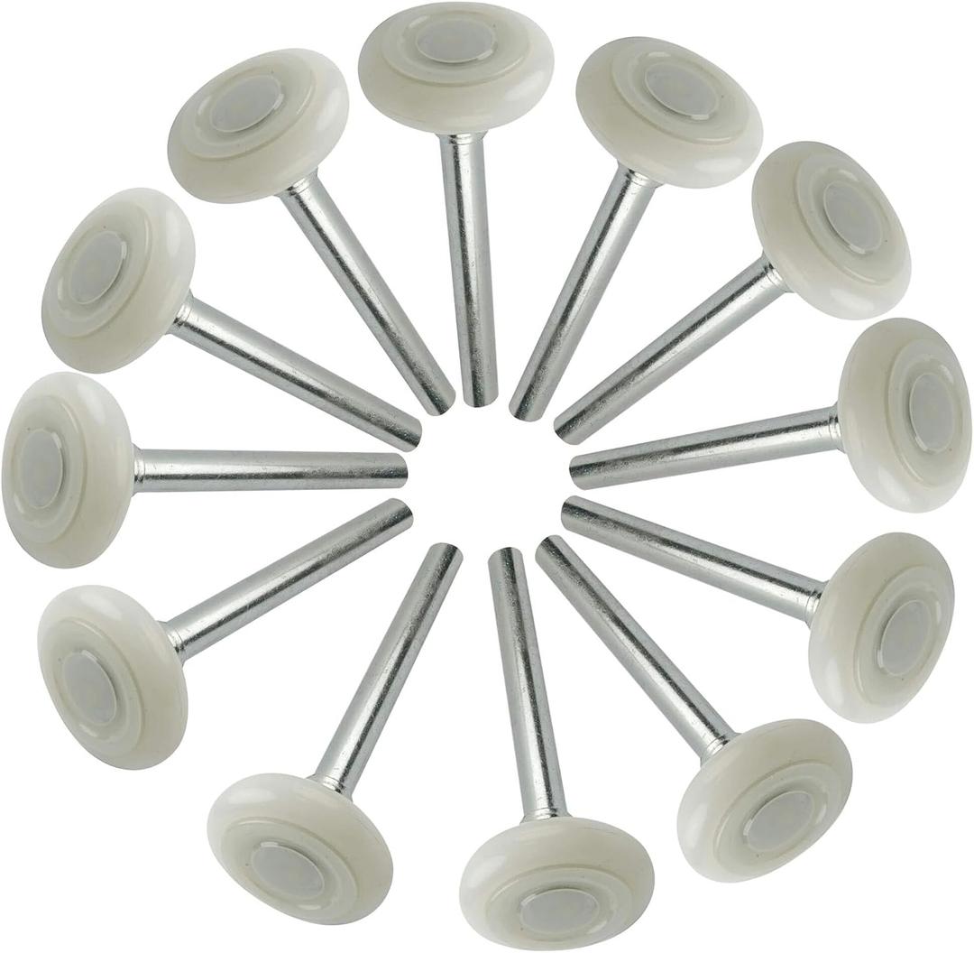 Litepak Garage Door Roller Wheel (4inch Stem - 12 Pack), 2" Quiet Durable Nylon, Premium Sealed 13-Ball Bearing 7/16" Diameter