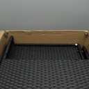 Shintenchi 3 Pieces Patio Furniture Set,All-Weather Rattan Patio Conversation Set,Outdoor Sectional Black Wicker Patio Couch with Washable Cushions and Glass Coffee Table(Blue)