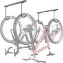 TORACK Overhead Bike Rack for Garage, Ceiling-Mounted Bicycle Storage Hooks for 2 Bikes (Horizontal) or 4 Bikes (Vertical), Adjustable Bicycle Hooks for Mountain, Road Bike