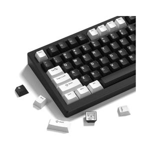 Womier Double Shot PBT Keycaps Set 138 Keys, Cherry Profile Custom Keycaps 60 65 75 100 Percent for 61/64/68/84/87/100/104/108 Retro Gaming Mechanical Keyboard, Black White
