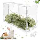 Rabbit Hay Feeder with Lid, Hanging Food Dispenser for Rabbit, Guinea Pig, Bunny, Chinchilla, 106oz Large Capacity 1pack (Small)