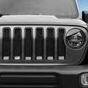 Front Grill Inserts Grille Inserts & Headlight Bezels Cover Trim for 2018-2023 Jeep Wrangler JL Sahara/Rubicon Only