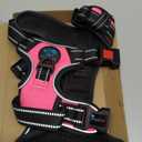 PHOEPET No Pull Dog Harness Medium Reflective Front Clip Vest with Handle,Adjustable 2 Metal Rings 3 Buckles,[Easy to Put on & Take Off](M, Pink)