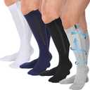 Tarpop 4 Pairs Men Zipper Compression Socks Colorful 20-30mmhg Compression Stockings with Zipper for Men Women Swelling Edema 4X-Large