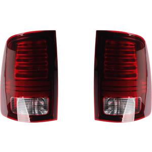 Dasbecan LED Tail Lights Assembly w/Bulbs Compatible With Dodge RAM 1500 2013-2018 RAM 1500 Classic Warlock 2019-2022 RAM 2500 3500 2014-2018 Red Lens Black Interior Left+Right 1Pair