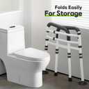 Delog Stand Alone Toilet Safety Rail - Adjustable Width & Height Fit Any Toilet, Medical Toilet Frame for Elderly Handicap Disabled (Black)