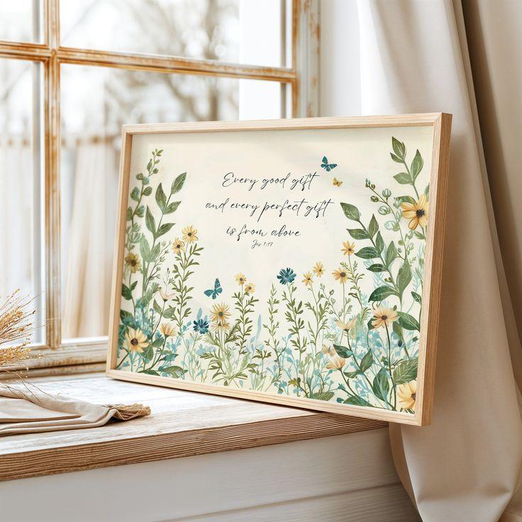 Christian Floral Scripture 16x24in