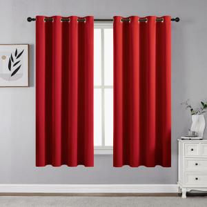 CUCRAF Red Blackout Curtains 54 inch Length 2 Panels Set, Room Darkening Drapes for Living Room Bedroom, Thermal Insulated Light Blocking Grommet Window Curtain (W52 x L54 Inch)
