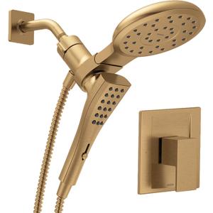Moen Revyl Bronzed Gold Single-Handle 6-Spray Tub and Shower Faucet with Valve, 7-Inch Showerhead and Magnetix Handheld Showerhead, 82772BZG