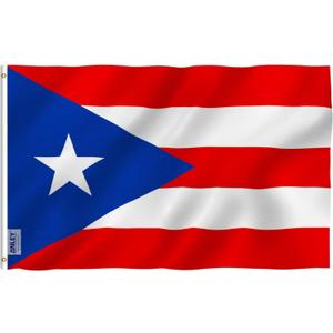 ANLEY Fly Breeze 3x5 Foot Puerto Rico Flag - Vivid Color and Fade proof - Canvas Header and Double Stitched - Puerto Rican National Flags Polyester with Brass Grommets 3 X 5 Ft (Polyester Puerto Rico)