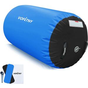 VOFiTNY Gymnastics Tumbling Equipment Air Barrel Inflatable Octagon Tumbler Roller Back-bend Trainer Cheerleading Without Pump (3.3'L x 2'D, Blue/Black No Pump)