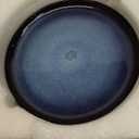 LERATIO Ceramic Dinner Plates Set of 6,10.5 Inch Reactive Glaze Porcelain Plates, Modern Shape Dinnerware Dishes Set for Kitchen,Microwave&Dishwasher&Oven Safe, Scratch Resistant-Blue