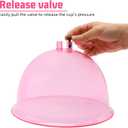 ZILAMPU Vacuum Cupping Machine Accessories, XXL 10 inch Diameter Big Buttock Shape Suction Therapy Cups 250MM with Y Hose for Butt Lift,Body Massage (Pink-1 Pair)