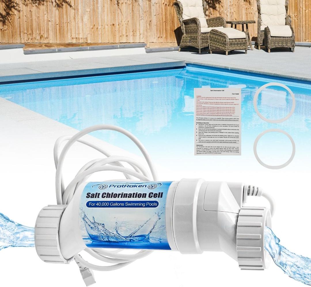 PratRaken T-15 Salt Ce-ll Replacement, Salt Water Pool Chlori-na-tor System Compatible with Hayward Salt Chlori-ne Generator T-CE-LL-15-SWP W3T-CE-LL-15, for Salt Cell up to 40000 Gallons Pool