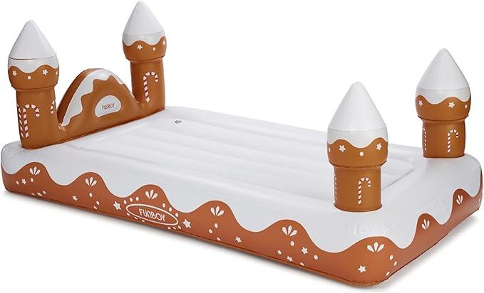 FUNBOY Kids Gingerbread House Holiday Sleepover Travel Bed & Air Mattress. Perfect for Sleepovers. Twin 73"L x 42"W x 15"Th