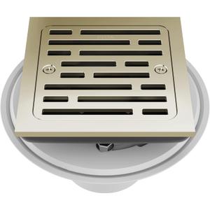 Delta Faucet 4 Inch Tile-In Square Shower Floor Drain Polished Nickel, Shower Drain Kit, Square Shower Drain, Chrome Shower Drain, Shower Floor Drain, Polished Nickel DT062412-PN
