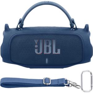 Silicone Case Compatible with JBL Charge 6 Portable Bluetooth Speaker(Blue Cover)
