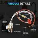 SP21058 Pilot Assembly for Water Heater Parts with Thermopile & Sparker Compatible with Rheem Ruud Richmond Water Heaters, NG with LP Orifice, Aging-Resistant, Replace# SP20824 SP20754 SP21059 SP20800