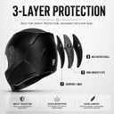 TRIANGLE Kids Motorcycle Helmets Youth Full Face Helmet DOT Approved, Matte Black, Large