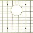 Gold Large 26" x 14" Kitchen Sink Grid,Sink Protector for Kitchen Sink,Stainless Steel Sink Rack with strainer,sink grate for Bottom of Sink,Rear Drain with Corner Radius,Stainless Steel