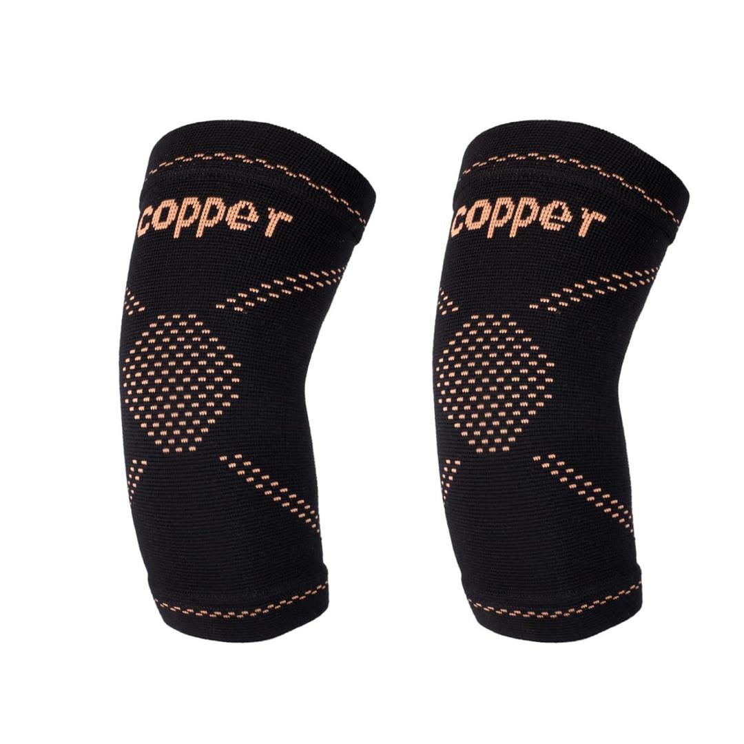 Copper Elbow Compression Sleeve 1 Pair,Elbow Brace for Tendonitis and Tennis Elbow for Women,Tennis Elbow Brace Fit for Men,Elbow Sleeves for Weightlifting,Arm Support,Cubital Tunnel,Golfers (Medium, Black-Gold)