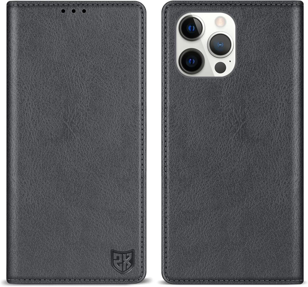 ZZXX for iPhone 13 Pro Max Wallet Case with [RFID Blocking] Card Slot Stand Strong Magnetic Leather Flip Fold Protective Phone Case for iPhone 13 Pro Max Case Wallet(Grey-6.7 inch)