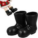 jojofuny 14 Pairs Mini Santa Boots for Crafts - Small Santa Boots for Dollhouse Christmas Decorations, Tiny Doll Shoes for Crafts, 1.1" X 1.1" X 0.4'