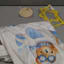 Bear Baby Monthly Milestone Blanket Bear Star Balloon Flannel Blanket Newborn Infant Swaddle Baby Growth Blanket Photography Background with Wooden Signs,Frames,Bibs