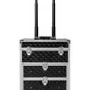 Trolley Case Cosmetic Bag, Beauty Travel Case Wheeled Cosmetic Bag Nail Art Tattoo Trolley Bag,  22x13.5x9.5 inches, Black