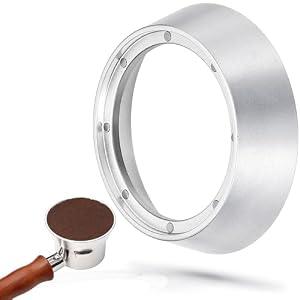 58 mm Espresso Dosing Funnel, Aluminum Espresso Portafilter Funnel with Magnetic, Stainless Steel Espresso Dosing Ring with Magnets, Coffee Funnel Compatible with 58 mm Metal Portafilter