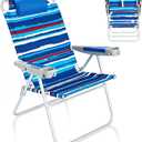 SUNNYFEEL Tall Folding Beach Chair Lightweight, Portable Sand Chair for Adults Heavy Duty 500 LBS with Cup Holders, Foldable High Camping Lawn Chairs for Camp/Outdoor/Picnic/Concert/Sports, 1-Pack