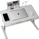 INHABIT UNION Laptop Desk for Bed, Adjustable Lap Desk with Heights and Angles, for Working Reading Writing, Eating, Watching Movies for Bed Sofa Couch Floor(White)