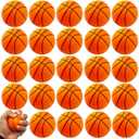 24 Pack 2.5 Inch Basketball Stress Ball,Mini Foam Squeeze Sports Balls for Sport Theme Party Favor,Kids School Reward,Anxiety Relief,Birthday Gifts