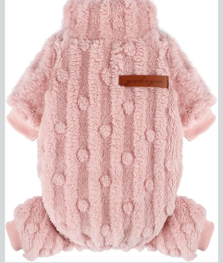 Dog Sweater for Small Dogs, XXS Dog Sweaters Turtleneck Doggie Pajamas Jumpsuits, Small Doggy Clothes Girl Boy, Cold Weather Puppy Onesie Outfits Yorkie Chihuahua Apparel,Light Pink, Medium