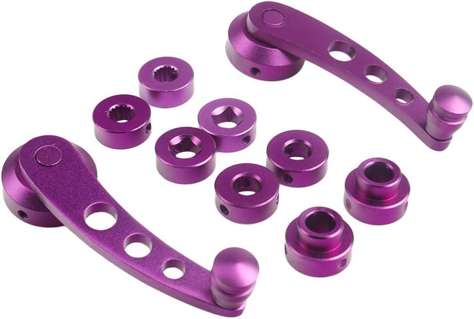 BESPORTBLE Window Crank Handle Replacement, Universal Window Winder Universal Window Winder Car Window Riser Handle Aluminum Alloy Automotive Replacement Riser (1 Pair, Purple)