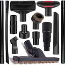 13Pcs Universal Vacuum Attachment Kit 1-1/4" Vacuum Hose Adapter Wet Dry Plastic Vacuum Cleaners Accessories with Extension Wand Horse Hair Brush Flexible Crevice Tool Adapter for Shop Vac Attachment