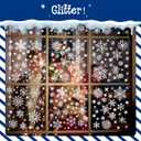 5 x 276PCS Glitter Snowflake Window Clings, 35+ Designs Double Sided Static Stickers Window Decoration Christmas Ornaments Reusable Winter Party Supplies New Year Decals for Winter Holiday (8 Sheets)