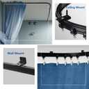 TOKPLNU Ceiling Curtain Track Curved Curtain Rail Wall Mount Flexible Bendable Curtain Track 20 Ft Black Sliding Track System Set for Bay Window, Room Divider