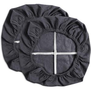 Yikko Chair Seat Covers, High-Density Check Jacquard Ekedalen Seat Covers for Dining Kitchen Restaurant Banquet, Stretch Removable Washable Chair Seat Cushion Protector (2, Dark Grey)