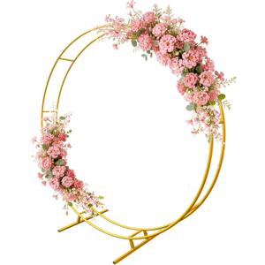 Large Double Round Gold Metal Balloon Arch kit Decoration for Wedding Birthday Party Graduation Decorations and Baby Shower Photo Background Dia in 1.8M