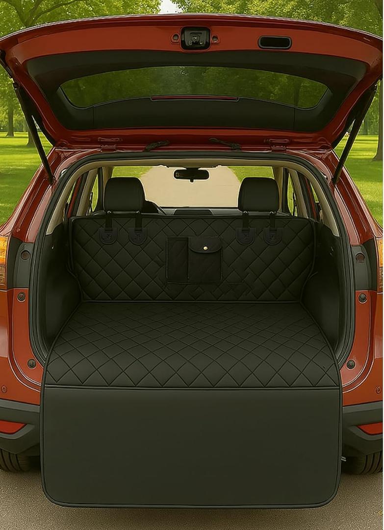 fidozen Universal Cargo Liner for SUV Waterproof Dog Trunk Mat, Non-Slip Back Seat Protector, Car Bed Cover, Pet Barrier, Rear Liner Accessories for Trucks & Sedans, Universal Fit Trunk Cover