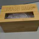 Bamboo Garbage Bag Dispenser Roll Holder - Wall Mount Trash Bag Organizer for 13-33 Gallons, Under Sink Kitchen Grocery Bag Storage Container, Not Suitable for Large Roll (Natural, Standard 1-slot)