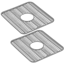 DecorRack 2 Sink Protectors for Kitchen Sink, Plastic 12" x 11" Dish Rack, Protect Sink from Stains, Damage, Scratches, Dishwasher Safe Grid Mat for Kitchen (2 Pack, White)