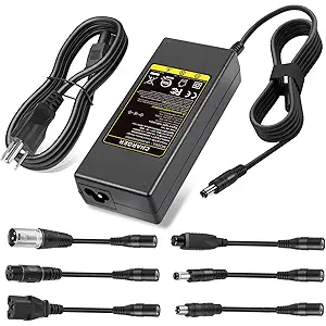 SGS Certified 42V 2A Electric Scooter Charger Universal Replacement with 7 Plugs, Compatible with GOTRAX/Jetson/Voyage Charger for 36V 10S Liion Battery.
