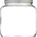 kitchentoolz Half Gallon Mason Jar Wide Mouth with Airtight Metal Lid  Safe for Fermenting, Pickling, Sourdough & Kombucha  Glass 64 oz Mason Jar  Made in USA  BPA Free