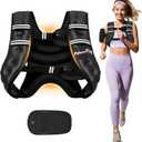 Weighted Vest Women & Men - 5lbs/8lbs/10lbs/12lbs/15lbs/20lbs/25lbs/30lbs Adjustable Weight Vest with Detachable Phone Pouch - Ideal for Rucking,Walking,Weight Loss,Training&Running (Black)