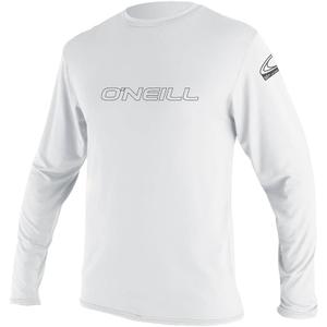 O'Neill Wetsuits Men's O'Neill Basic Skins UPF 50+ Long Sleeve Sun Shirt (Medium, White)