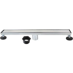 Kingston Brass BSF2421 Watercourse 24" Stainless Steel Linear Shower Drain with Reversible Tile Insert and Flat Grate, Polished Chrome