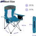 Camping Chairs Portable Folding Lightweight Outdoor Lawn Chair, Blue, Large